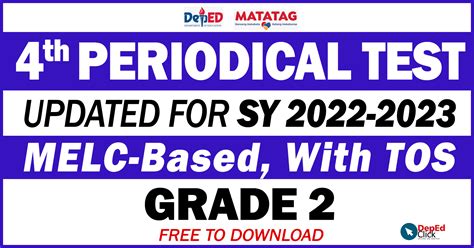 GRADE 2 4TH PERIODICAL TESTS (SY 2023.